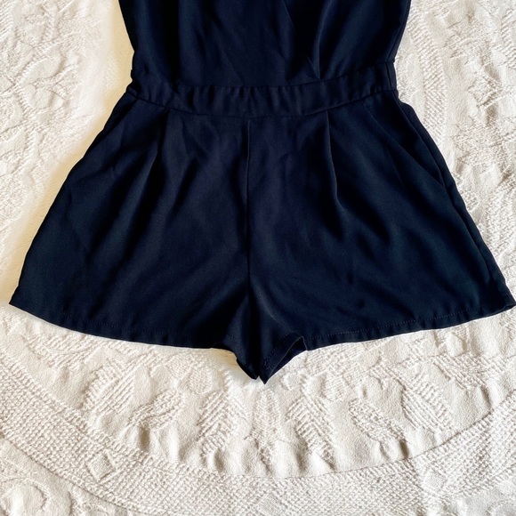 Like-New Black V-Neck Dressy Romper - Picture 4 of 8